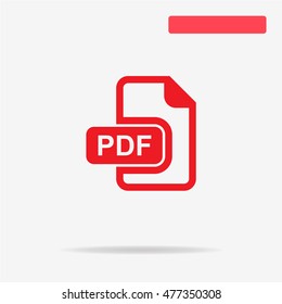 Pdf icon. Vector concept illustration for design.