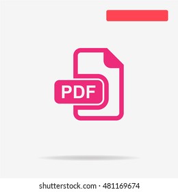 Pdf icon. Vector concept illustration for design.