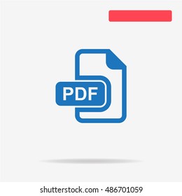 Pdf icon. Vector concept illustration for design.