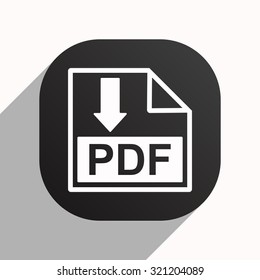 PDF  icon. vector design, button for mobile applications