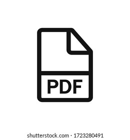 PDF icon vector. PDF document sign