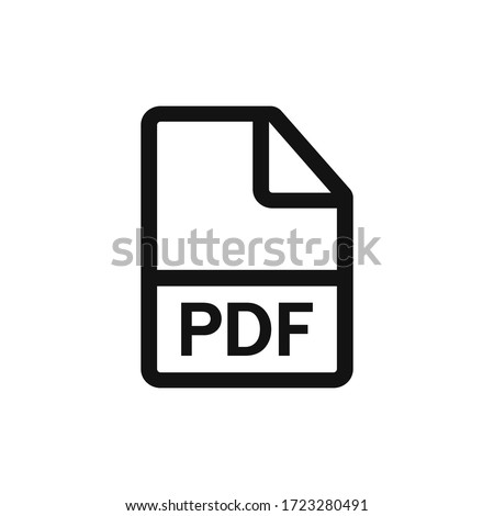 PDF icon vector. PDF document sign