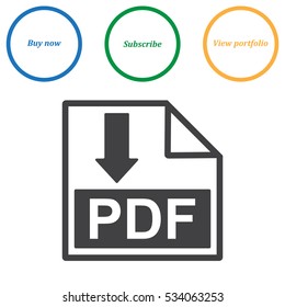 PDF Icon Vector flat design style