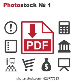 PDF Icon Vector flat design style