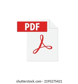 Pdf icon, vector illustration. Flat design style. Vector pdf icon illustration isolated on white, pdf icon Eps10. pdf icons graphic design vector symbols.