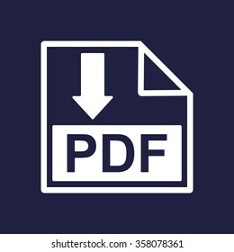 PDF  icon, vector illustration. Modern design. Flat design style