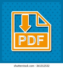 PDF  icon, vector illustration. Modern design. Flat design style
