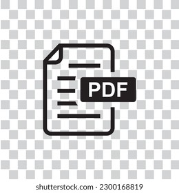 pdf icon vector illustration on transparent background