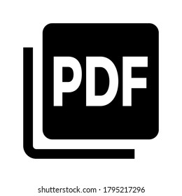 Vector de icono PDF aislado en fondo blanco.