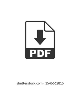 Pdf Icon vector sign isolated for graphic and web design. Pdf file symbol template color editable on white background.