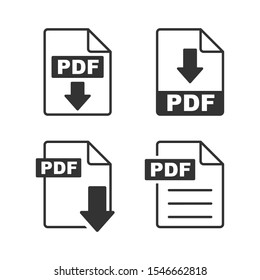 Pdf Icon Vector Sign Isolated For Graphic And Web Design. Pdf File Symbol Template Color Editable On White Background.