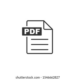 Pdf Icon Vector Sign Isolated For Graphic And Web Design. Pdf File Symbol Template Color Editable On White Background.