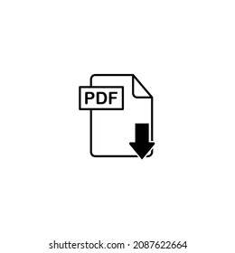PDF Icon vector. Simple flat symbol. Perfect Black pictogram illustration on white background. eps 10
