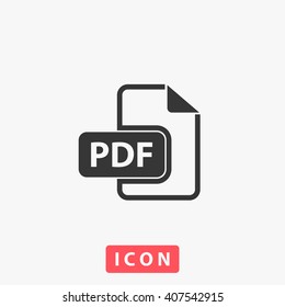Pdf Icon Vector. Simple Flat Symbol. Illustration Pictogram