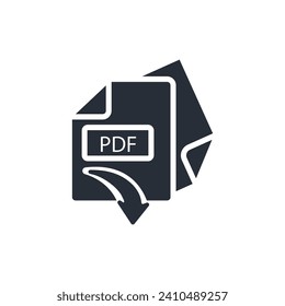 icono PDF. vector.Curso editable.Signo de estilo lineal para uso de diseño web,logotipo.Ilustración de símbolo.