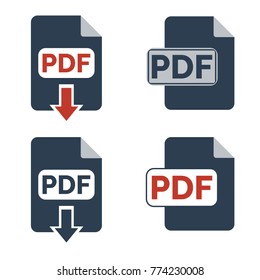 PDF Icons on white background. Vector illustration