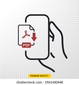 PDF-Symbol.Mit Telefon und Handy-Symbol