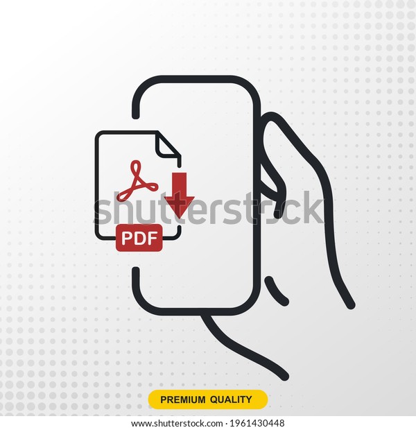 Pdf Iconwith Phone Hand Icon Stock Vector (Royalty Free) 1961430448 ...