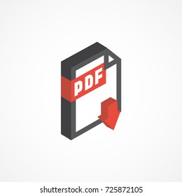 PDF isometric icon. 3d vector illustration.