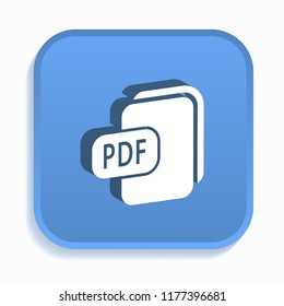PDF isometric icon. Vector illustrations isolated for graphic and web design in 3d style.
