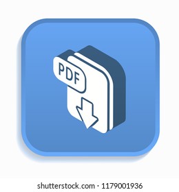 PDF isometric icon. Vector illustrations isolated for graphic and web design in 3d style.