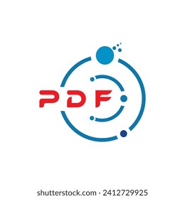 PDF letter technology logo design on white background. PDF creative initials letter IT logo concept. PDF letter design