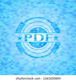 PDF light blue mosaic emblem