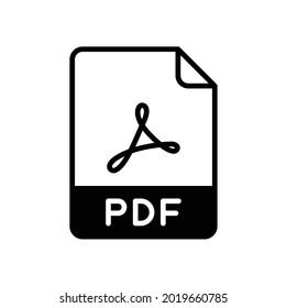 Pdf line icon. Simple outline design style. File, format, download, symbol, banner, button, sign concept. Vector illustration isolated on white background. Eps 10.