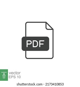 Pdf Line Icon Simple Outline Design Stock Vector (Royalty Free ...