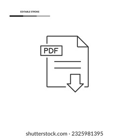 PDF Line Icon Vector Design. 