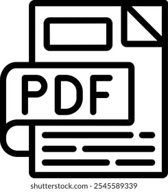 PDF Design do vetor de ícone de linha