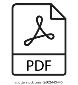 Pdf line icon, vector illustration. Flat design style. vector pdf icon illustration isolated on white, pdf icon Eps10. pdf icons graphic