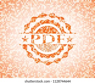 PDF orange mosaic emblem