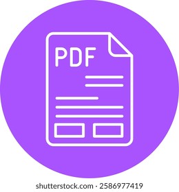 PDF Outline Circle Icon Style Design