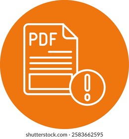 PDF Outline Circle Style Icon Design