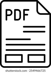 PDF Design do estilo do ícone de contorno