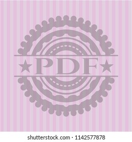 PDF pink emblem. Retro