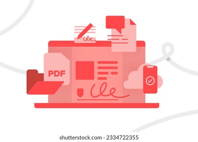 Pdf Reader Concept Vector illustration.