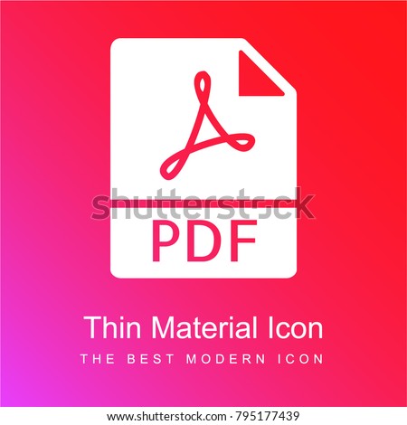 Pdf red and pink gradient material white icon minimal design