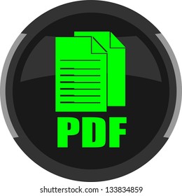 PDF round black web icon