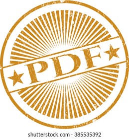 PDF rubber stamp with grunge texture