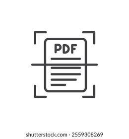 Pdf scanner icon Logo symbol outline set