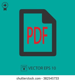 pdf sign vector icon EPS 10. Simple isolated pdf symbol.