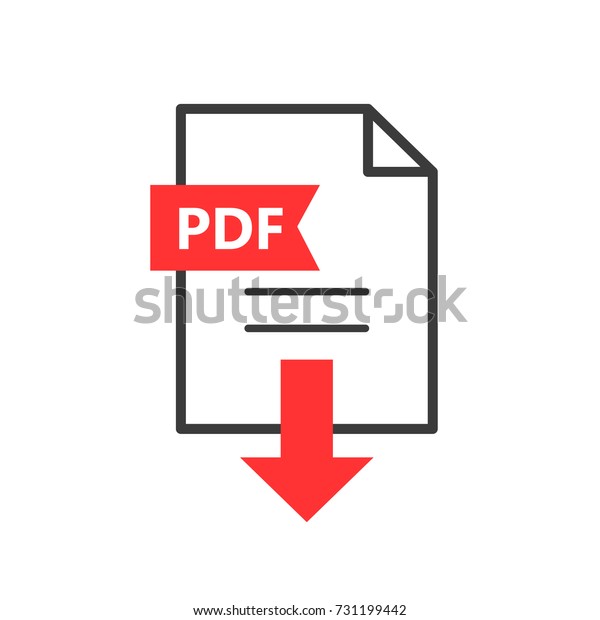 Pdf Vector Icon Download File Simple Stock Vektorgrafik Lizenzfrei