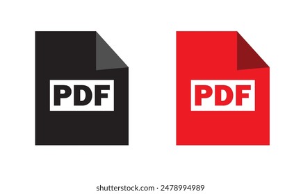 PDF vector icon.  PDF download vector isolated on white background. vector illustration.