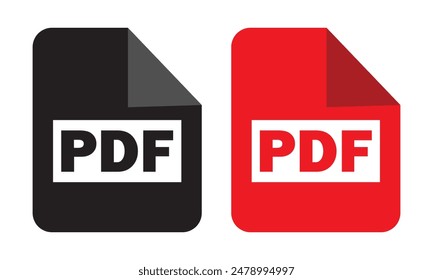 PDF vector icon.  PDF download vector isolated on white background. vector illustration.