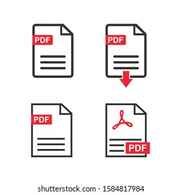 Pdf Vector Icon, PDF File Download. Document Text, Symbol Web Format Information