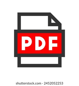 PDF vector icon. PDF file download icon.