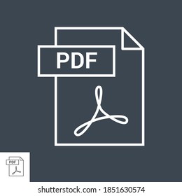 PDF Vector Icon. PDF File Icon. Thin Line Vector Illustration. Expand to any Size - Easy Change Colour