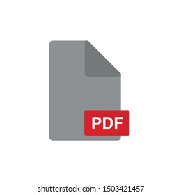 PDF vector icon. The isolated PDF file icon symbol on a white background on eps 10. Used for web or graphic design